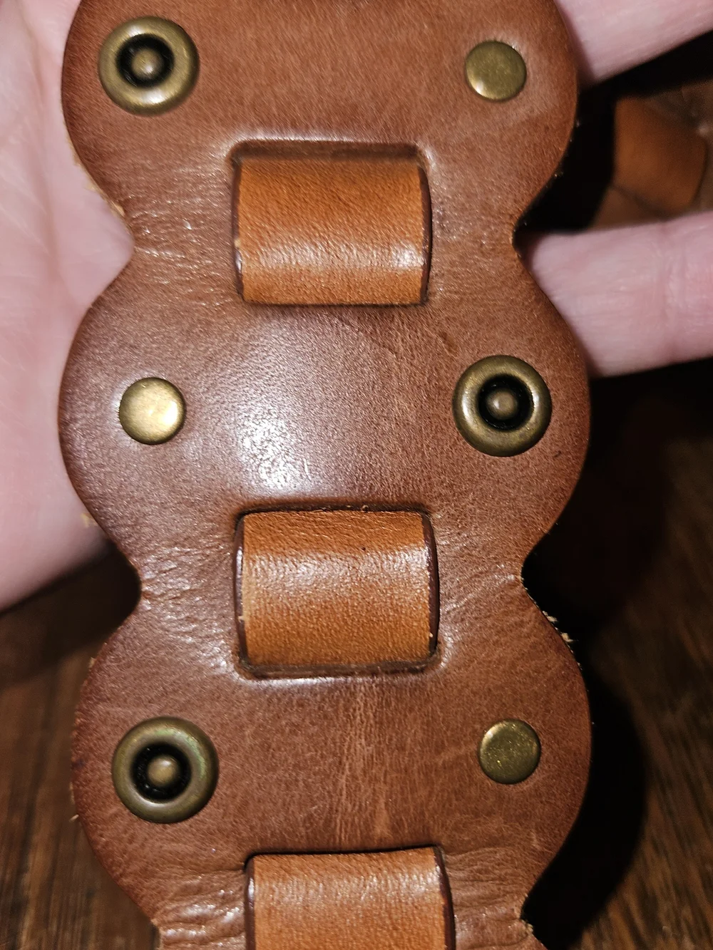 Unisex Leather Belt with Antique Brass Buckle - Brown
